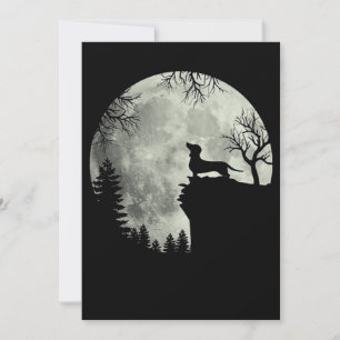 Convites Dachshund E Lua Halloween