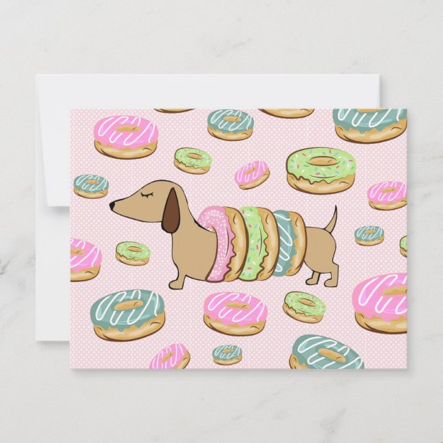 Convites Dachshund & Rosquinha Party Stickers & Decor (Frente)