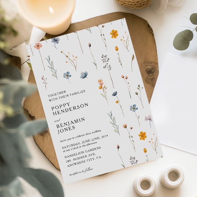 Convites Dacil Floral Wildflower Wedding (Criador carregado)