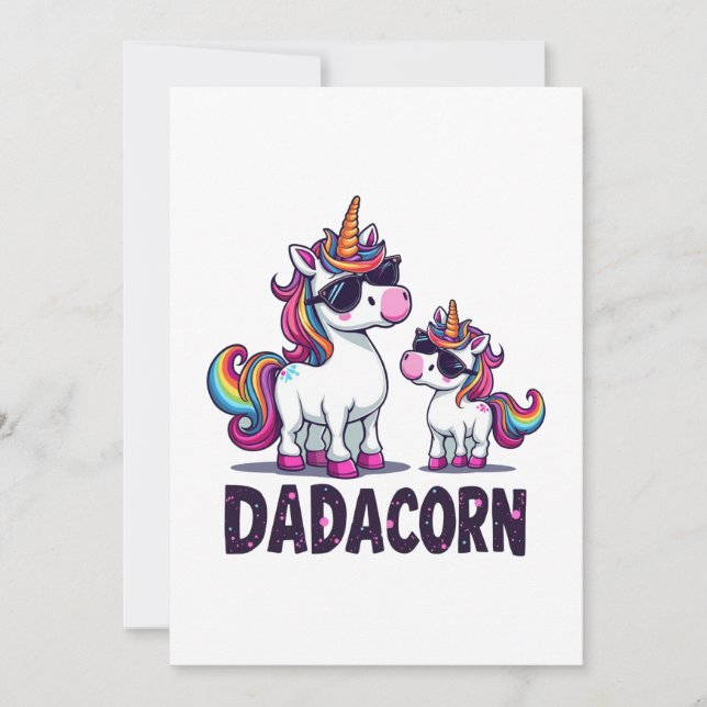 Convites Dadacorn - O Pai Mágico do Unicórnio (Frente)