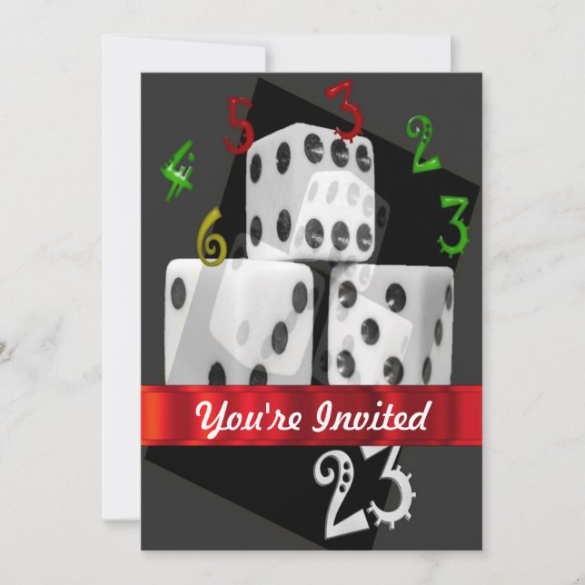 Convites Dados modernos sobre jogos de azar (Frente)