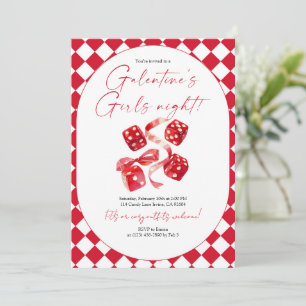 Convites Dados Vermelhos & Fita Galentine’s Festa das Menin