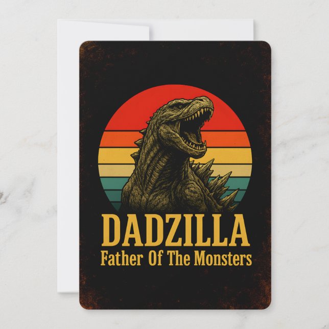 Convites Dadzilla Pai Dos Monstros Dia Dos Pais (Frente)