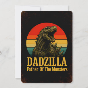 Convites Dadzilla Pai dos Monstros Dia dos Pais