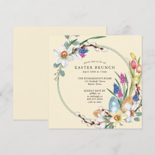 Convites Daffodil Amarelo e Brunch Floral de Páscoa de Prim