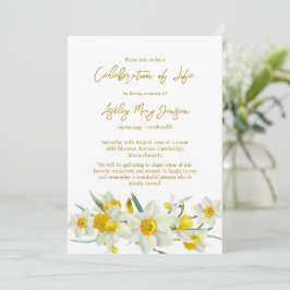 Convites Daffodil Celebration of Life Funeral