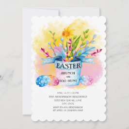 Convites Daffodils Amarelos Páscoa Rosa Brunei Caça de Ovo