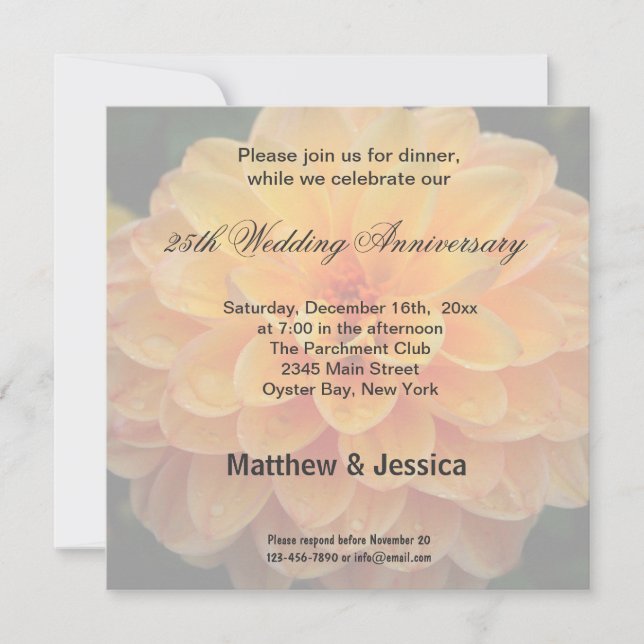 Convites Dahlia Anniversário (Frente)