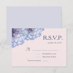 Convites Dahlia flores lilac azul-rosa casamento floral RSV