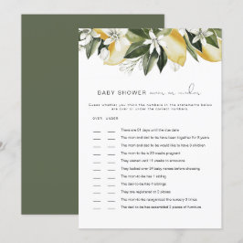 Convites DAHLIA Lemon sob o jogo do Chá de fraldas