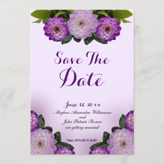 Convites Dahlia Purple Lavanda Lilac Floral Salvar Data