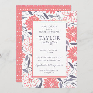 Convites Dahlias Floral Chá de panela