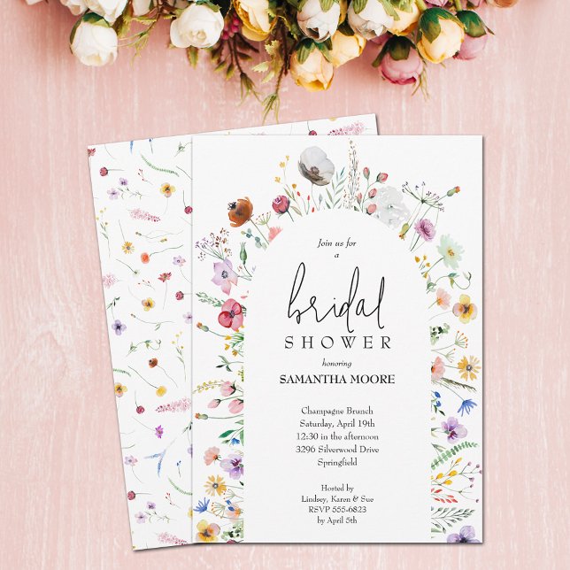 Convites Daîdflower Chá de panela (Dainty wildflowers bridal shower invitations - PRINTED and/or INSTANT DOWNLOAD)