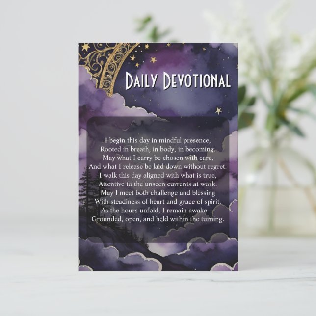Convites Daily Devotional Pagan Prayer Pocket Ritual Card (Em pé/Frente)
