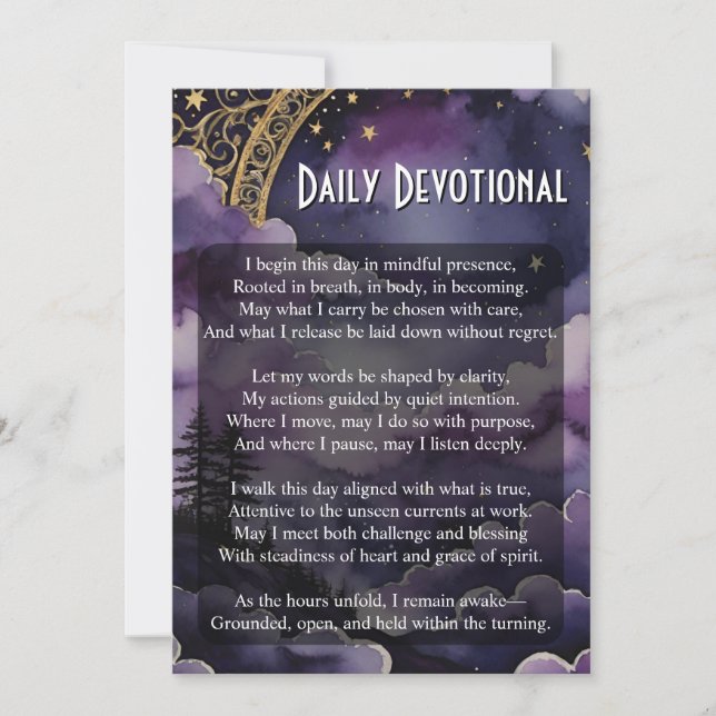 Convites Daily Devotional Pagan Prayer Pocket Ritual Card (Frente)