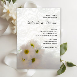 Convites Daisies Brancas e Casamento de Locais
