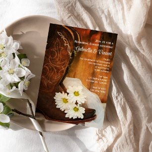 Convites Daisies e Cowboy inicializa o Janto de ensaio ocid