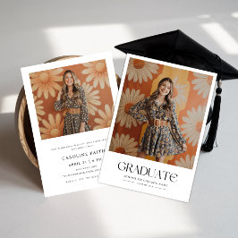 Convites Daisy 2 Foto Minimalista 60s Graduação Retroativa