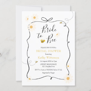 Convites Daisy Arco Ribbon Modern Bee Bride para Bee Bridal