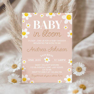 Convites Daisy Baby in Bloom Boho Chá de fraldas