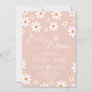 Convites Daisy Baby in bloom Boho Chá de fraldas Invitation