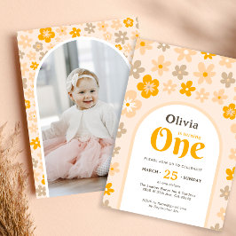 Convites Daisy Boho Festa do primeiro aniversario Floral de
