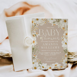 Convites Daisy Boho Wildflower Chá de fraldas