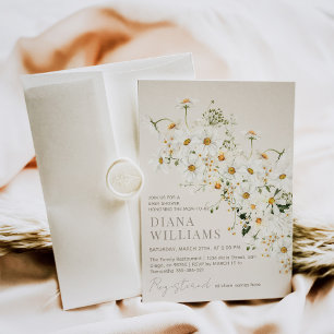Convites Daisy Boho Wildflower Rustic Chá de fraldas