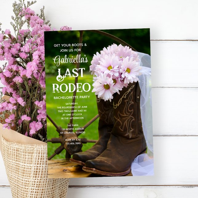 Convites Daisy Boots Última Festa de solteira do Rodeio Oci (Criador carregado)
