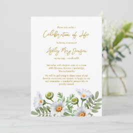 Convites Daisy Celebration of Life Funeral
