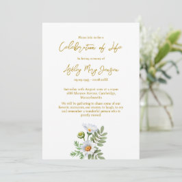 Convites Daisy Celebration of Life Funeral