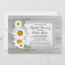 Convites Daisy chá de panela rusticy Burlap 2