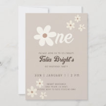 Daisy de Aniversário Vibes Naturais Boho Retrô