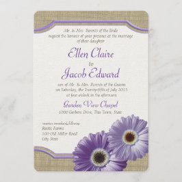 Convites Daisy e Burlap Lavanda Purple