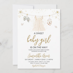 Convites Daisy, é um Chá de fraldas de roupas para bebês