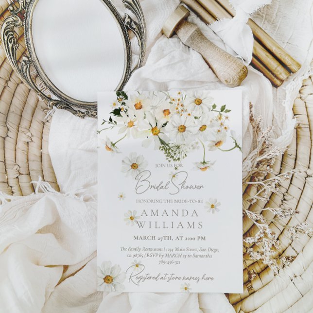 Convites Daisy Elegant Wildflower Modern Chá de panela (Criador carregado)