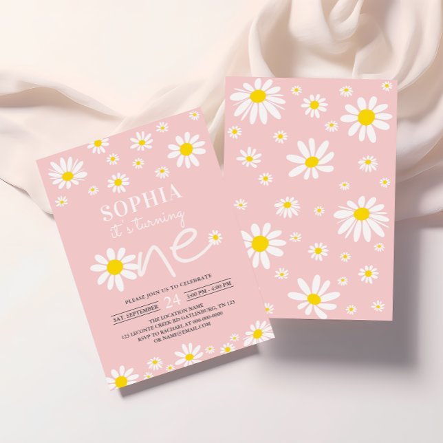 Convites Daisy Festa de aniversário Bohmian Primeiro Aniver (Criador carregado)