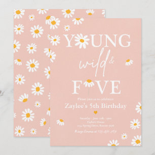 Convites Daisy Festa de aniversário Bohmian Young Wild E C