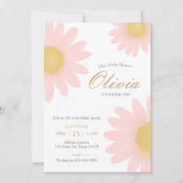Convites Daisy festa de aniversário boho floral em qualquer