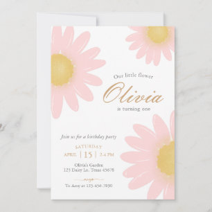 Convites Daisy festa de aniversário boho floral em qualquer