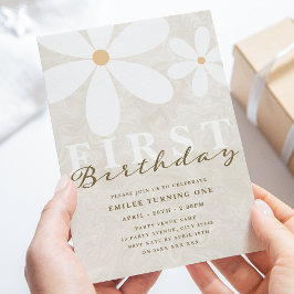 Convites Daisy First Birthday Themed Party