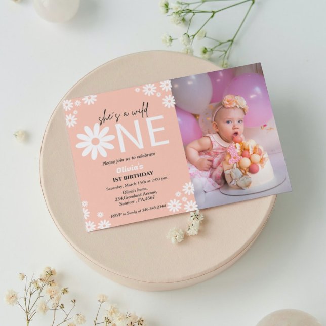 Convites Daisy First festa de aniversário bohemian wilone (Criador carregado)