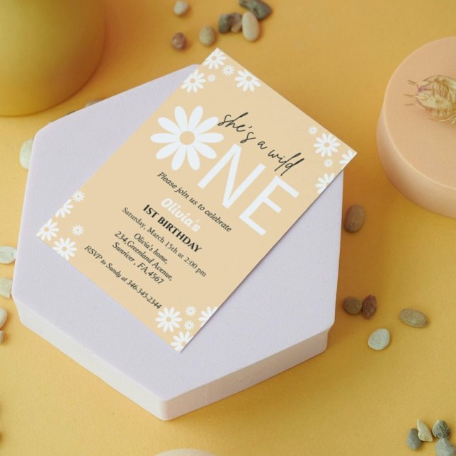 Convites Daisy First festa de aniversário bohemian wilone (Criador carregado)