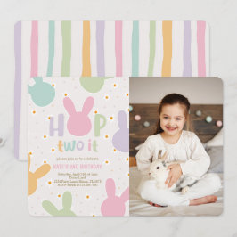 Convites Daisy Floral Bunny segundo aniversário