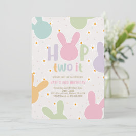 Convites Daisy Floral Bunny segundo aniversário