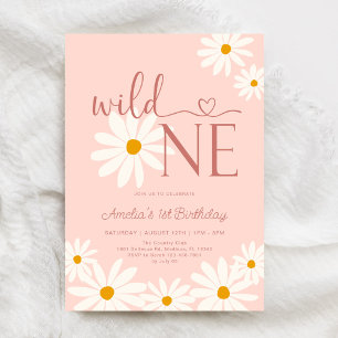 Convites Daisy Floral Wild One primeiro aniversario