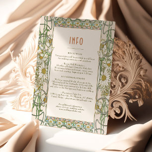 Convites Daisy Insert INFO Details Vintage Classic Mucha