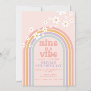 Convites Daisy Nine é um Vibe Pastel aniversário de 9 anos 