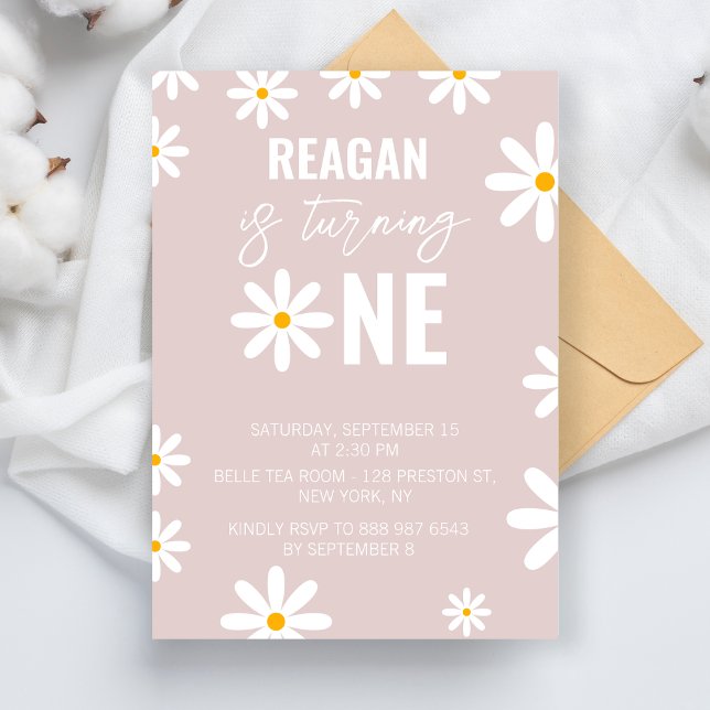 Convites Daisy primeiro aniversario Party First Birthday Gi (Criador carregado)