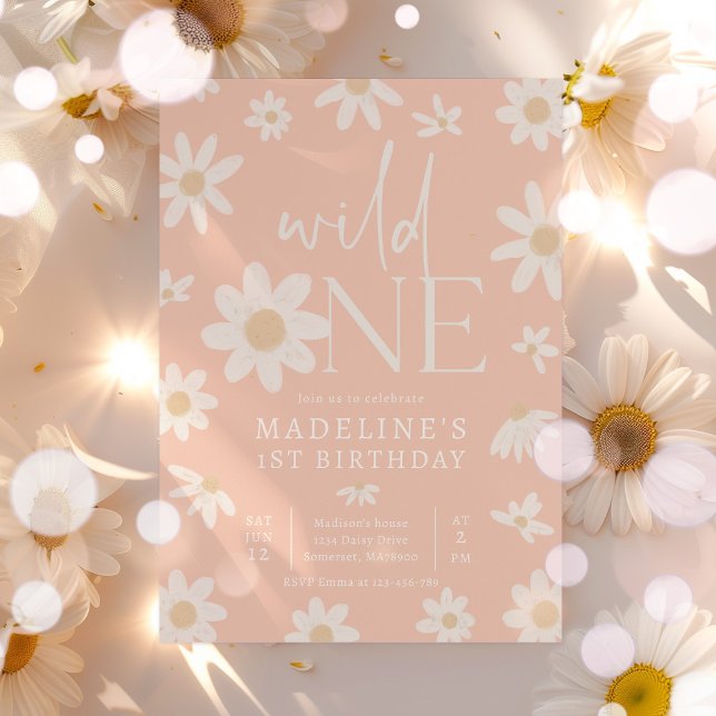 Convites Daisy primeiro aniversario Wildflower Birthday (Criador carregado)